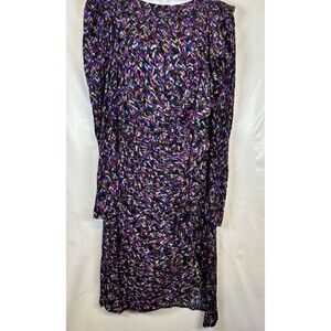 ASTR The Label Purple Pink Black Ruffle Long Sleeve Midi Dress Women’s Large